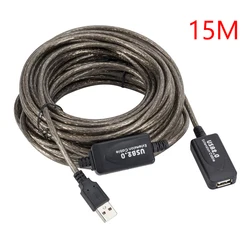 USB 2.0 Active Repeater Extension Cable - Male to Female Adapter with Wireless Network Card Extender (15m)