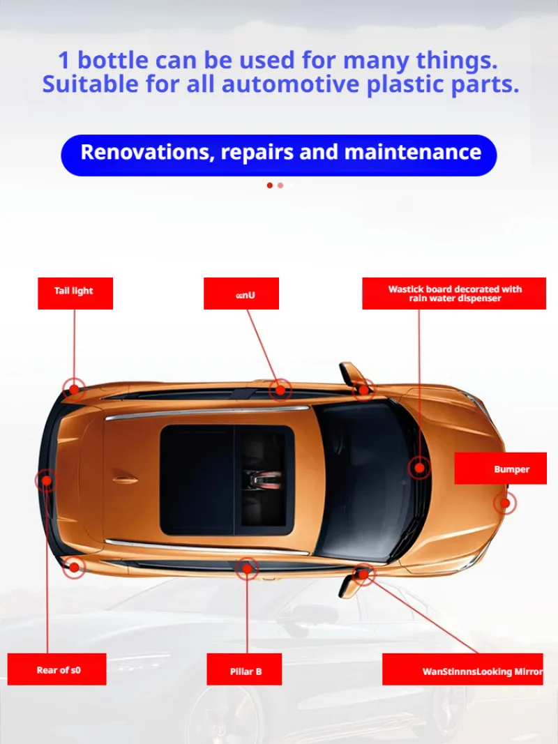 Automotive plastic bumper refurbishment agent interior repair agent coating glazing wax