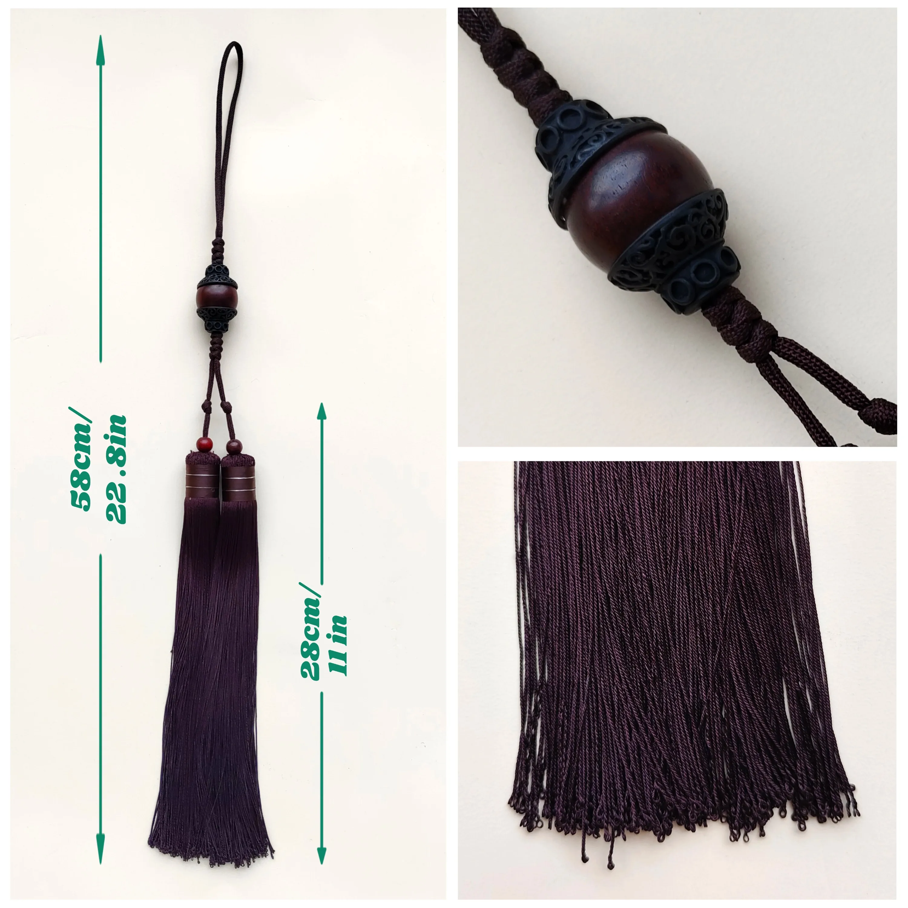 Borlas Para Espadas Taiji - Estilo Chino Tradicional, 13 Cm, Poliéster, Accesorio Decorativo