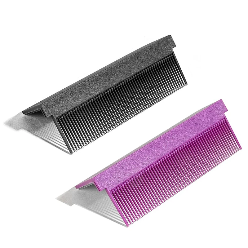 

Women DIY Combs Parts Fit Hair Straightening Flat Iron, Professional Or Home Use Compact Hair Tool ,Black+Purple