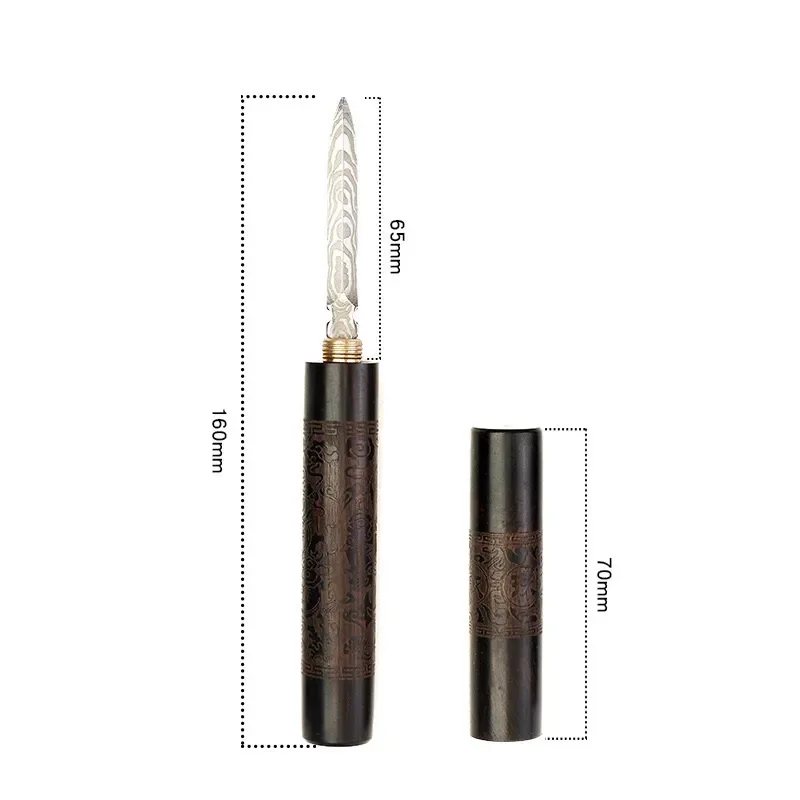 16CM Vintage Metal Letter Opener Cutter Sword Sandalwood Knife Handle Knife Weapon Collection Boys Toys Stationery