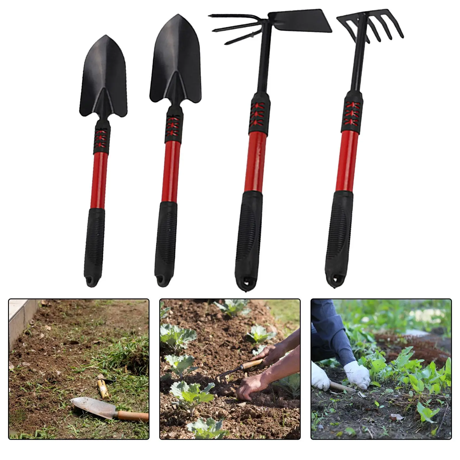 

4x Gardening Tool Kits Multipurpose Garden Shovel Garden Tool Set for Potted Flowers Weeding Loose Ground Digging Bonsai