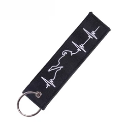 Moto Keychain: Embroidered Key Holder Accessory (WHITE)