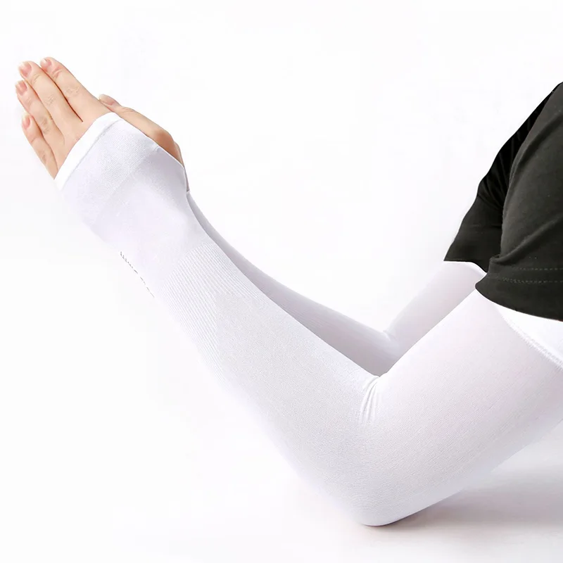 1 Pair Unisex Summer Finger Sleeve Ice Cool Wearing High Elastic Elbow Spring Outdoor Riding Fingerless Fishing Ice Silk Sleeves fingerless gloves,half finger gloves,fingerless compression gloves,gaming finger sleeves,ice sleeves