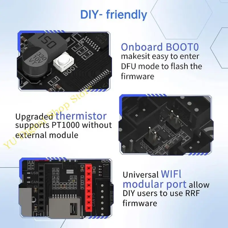 96ba Pad 7 Klipper Bildschirm SKR 3 Mainboard mit 4pcs TMC5160T Stiefmotor – Detail 9