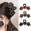 AWAYTR Women Sweet Flower Hair Claw Party Luxury Sparkling Flowers Hair Clip Elegant Shark Hair Claws New Hair Accessories