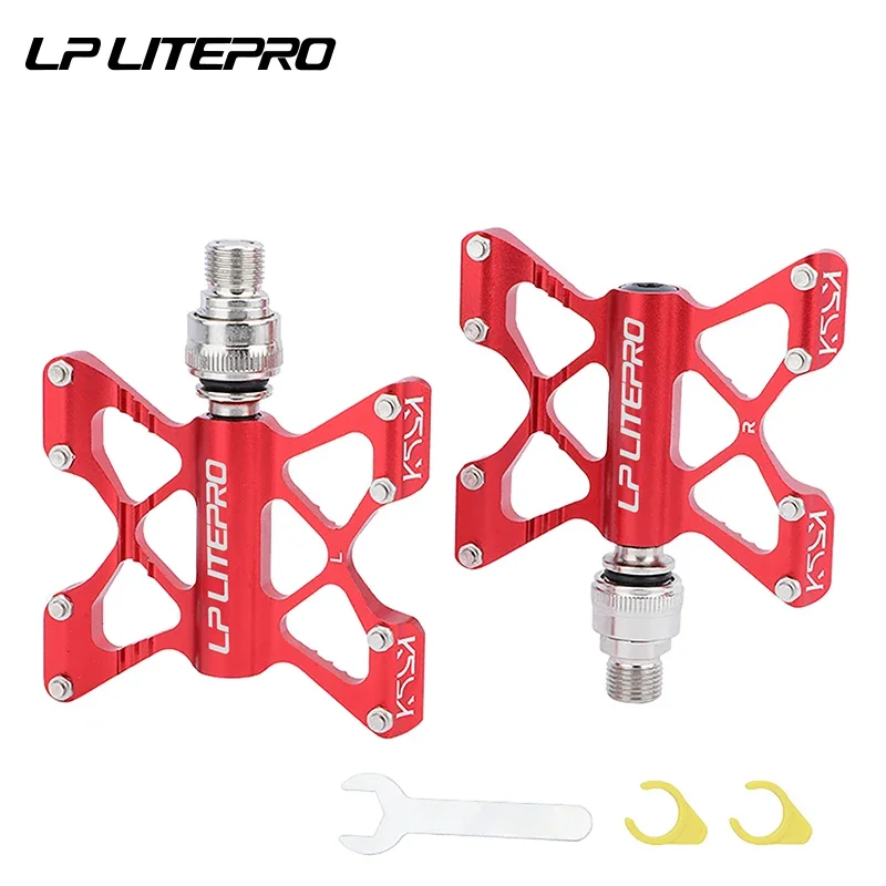 

LP Litepro K5 MTB Aluminum Alloy Bike Pedal DU Bearing Ultra Light Quick Release Pedal for Brompton Folding Bike Pedal