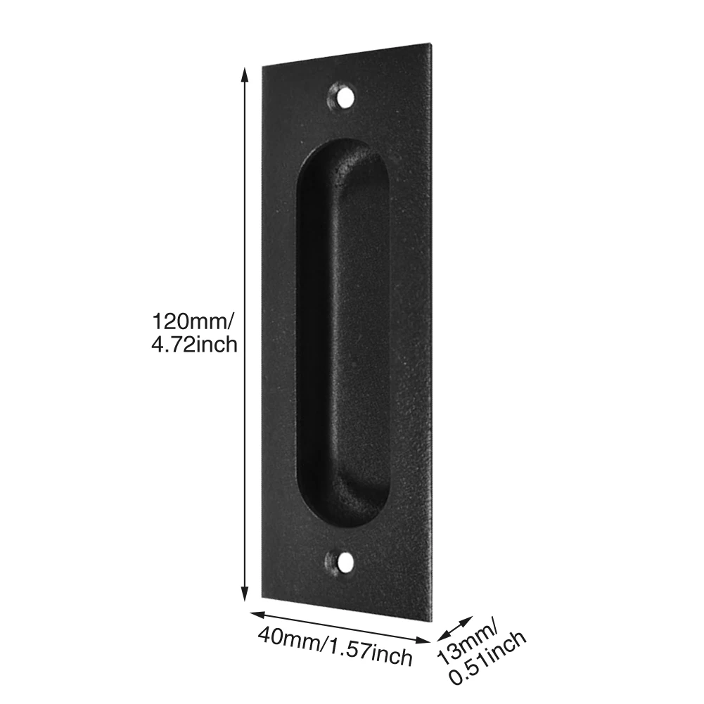 Description Picture 5 of itemHome Finger Sliding Barn Hardware Flush Pull Embedded Square Gate Closet Matte Frosted Door Handle Easy Install Accessories