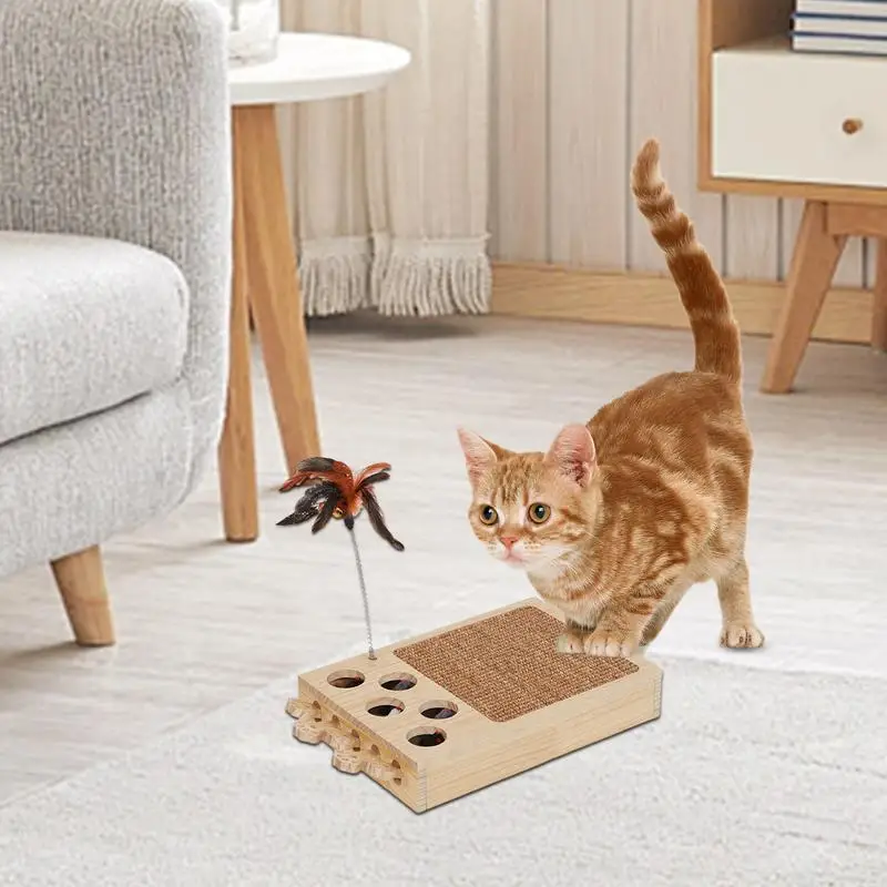 Scratching Pads For Indoor Cats Soft Cat Scratching Board Interactive 2 In 1 Funny Fashionable Cat Playing Supplies With Whack