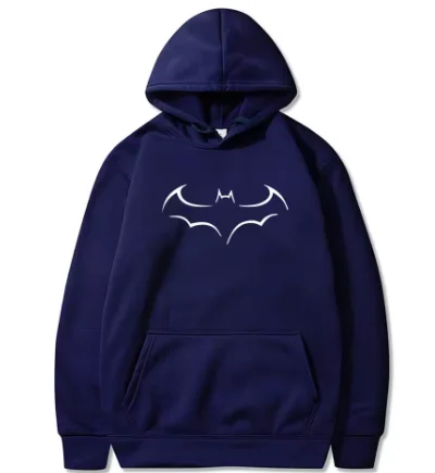 2026 New Spring and Autumn Men's Fashion Trend Personalized Bat Print Hoodie Loose Casual Top Hoodie Comfortable and Warm
