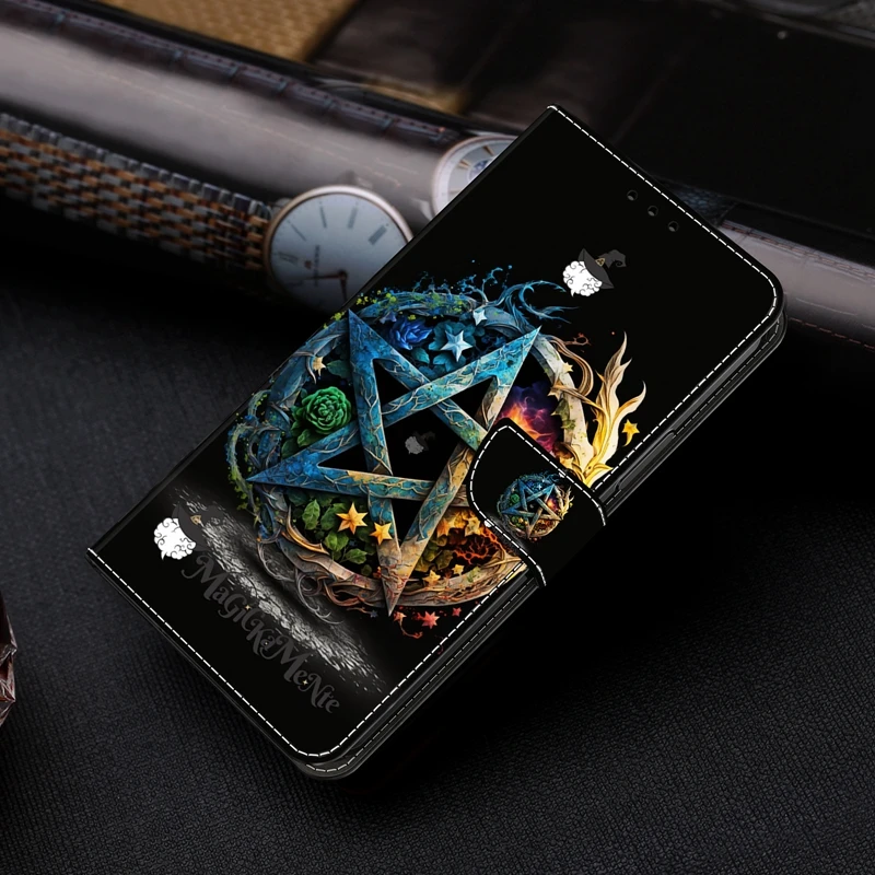 Chic Painted Leather Wallet Flip Phone Case