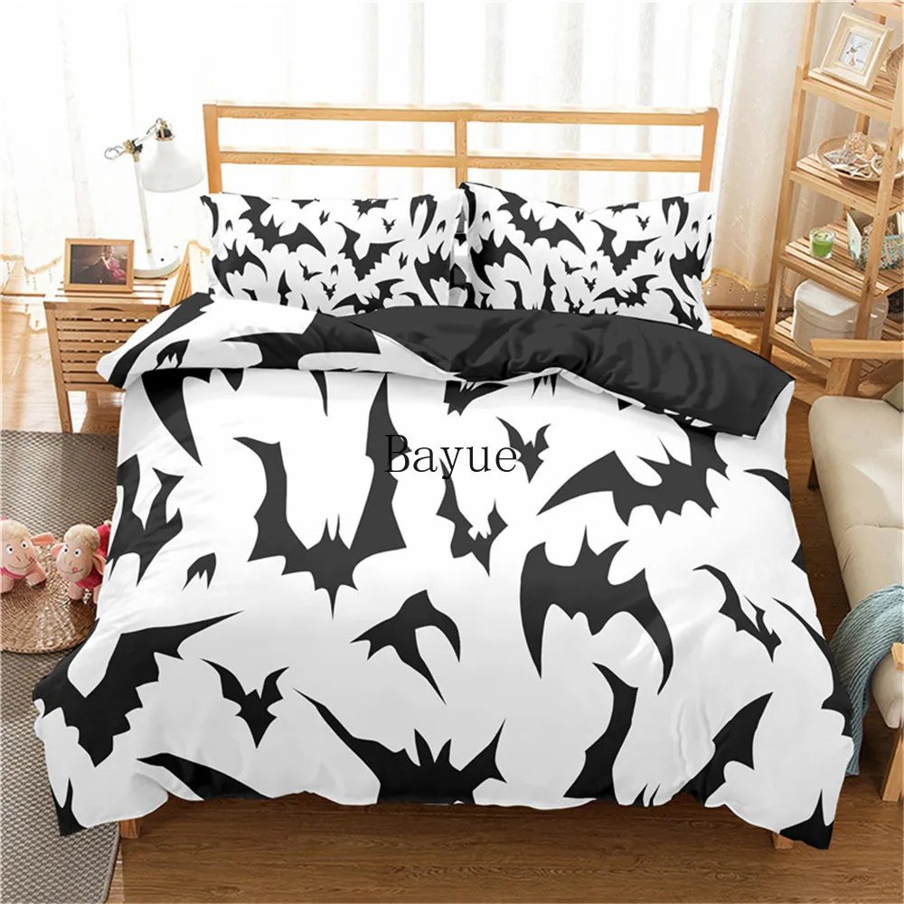 Fashion Bedding Set 2/3Pcs Batman Pattern Duvet Cover Bedspread Microfiber Fabric Bedclothes for Adult Children with Pillow Sham 6