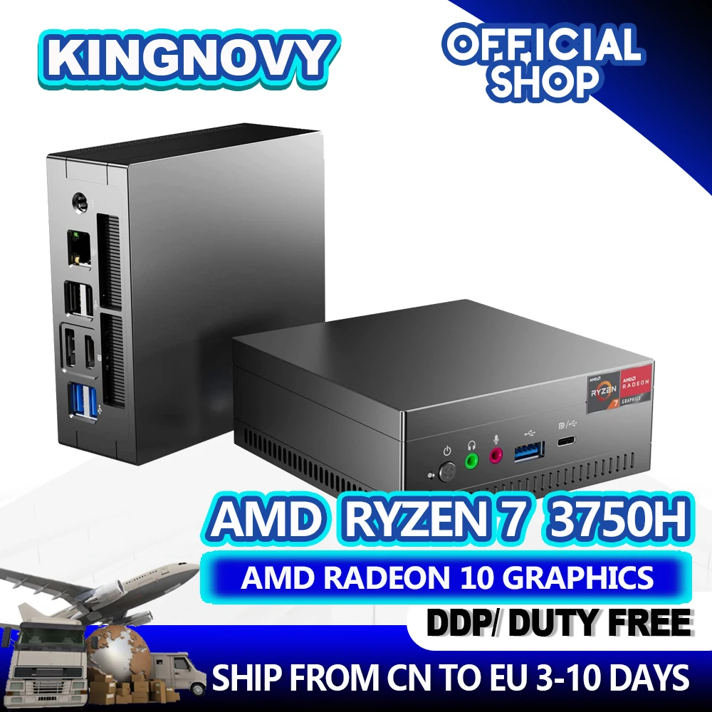 Mini Computer Desktop Da Ufficio Amd Ryzen 7 3750H R5 5600U Windows 11 Pro Triplo Display Hdmi Dp Type-C Espandibile Piccolo Pc Desktop