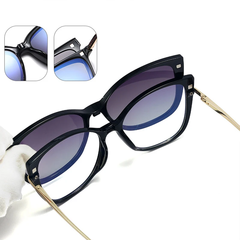 Polarized Optical Myopia Sunglasses 2 In 1 Custom Prescription Magnetic Clip On Glasses Fashion Original TR90 Driving Eyewear 3