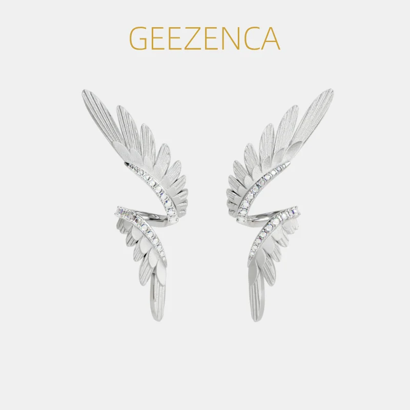 GEEZENCA Engelsflügel Ohrstecker Silber 3