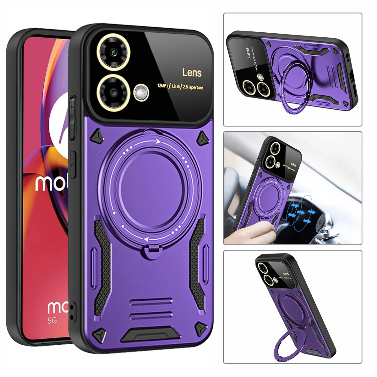 Magnetic Stand Military Grade Armor Case with MagSafe Compatibility