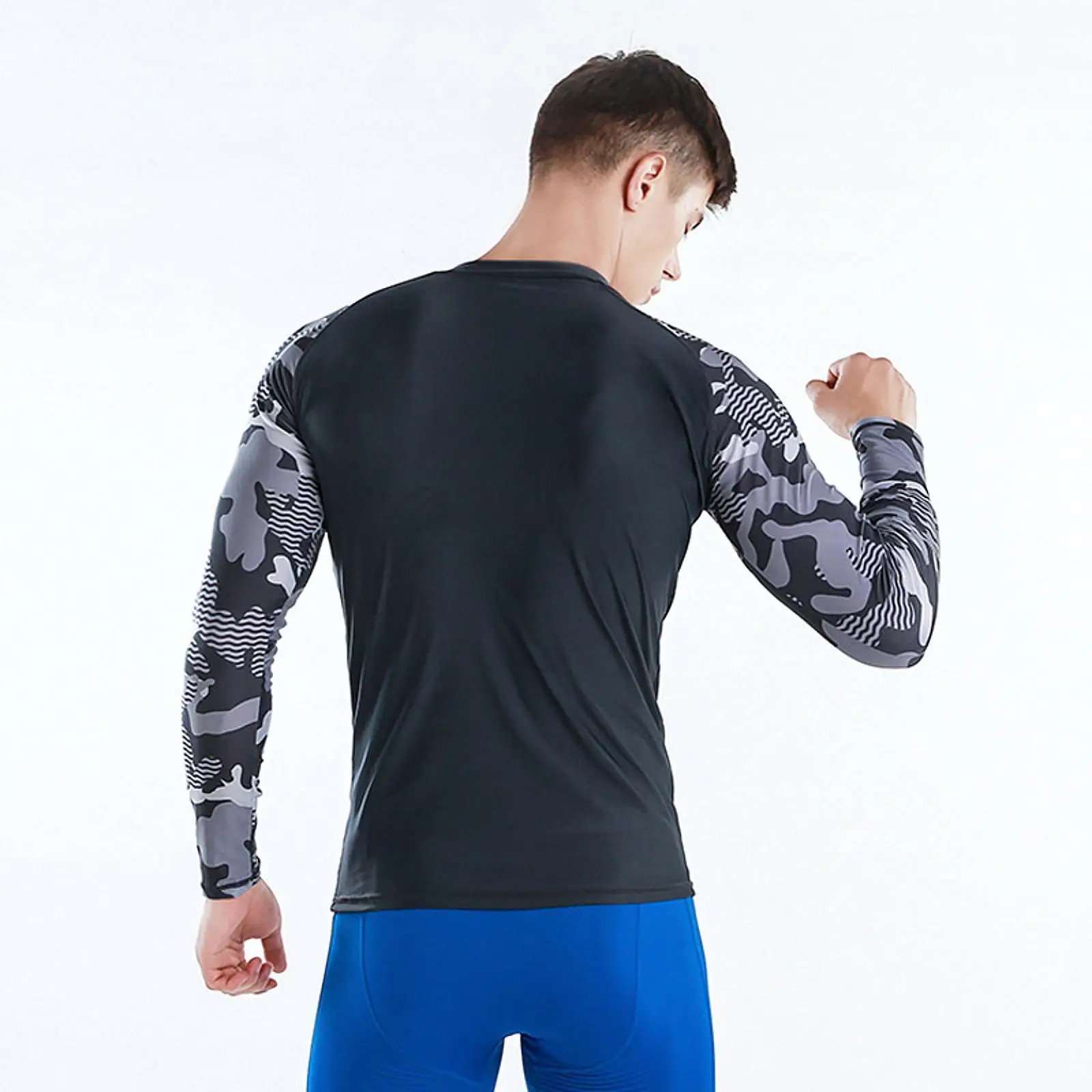 Mens Swim Shirt Swimsuit Quick Dry Surfing Suit for Surf Water Sports Diving
