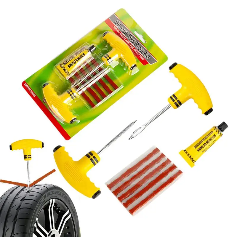 

Tire Plug Kit Tire Puncture Repair Set Universal Tire Repair Tools To Fix Punctures And Plug Flats Patch Kit For Car Motorcycle