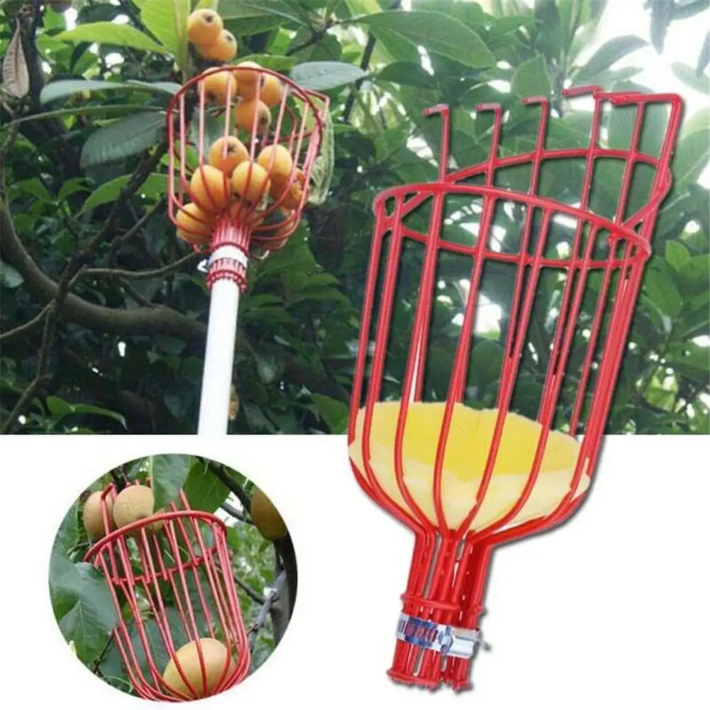 Portable Deep Basket Fruit Picker Head Convenient Picker Catcher Garden Tools Farm Picking Device For Parks Farms Gardens