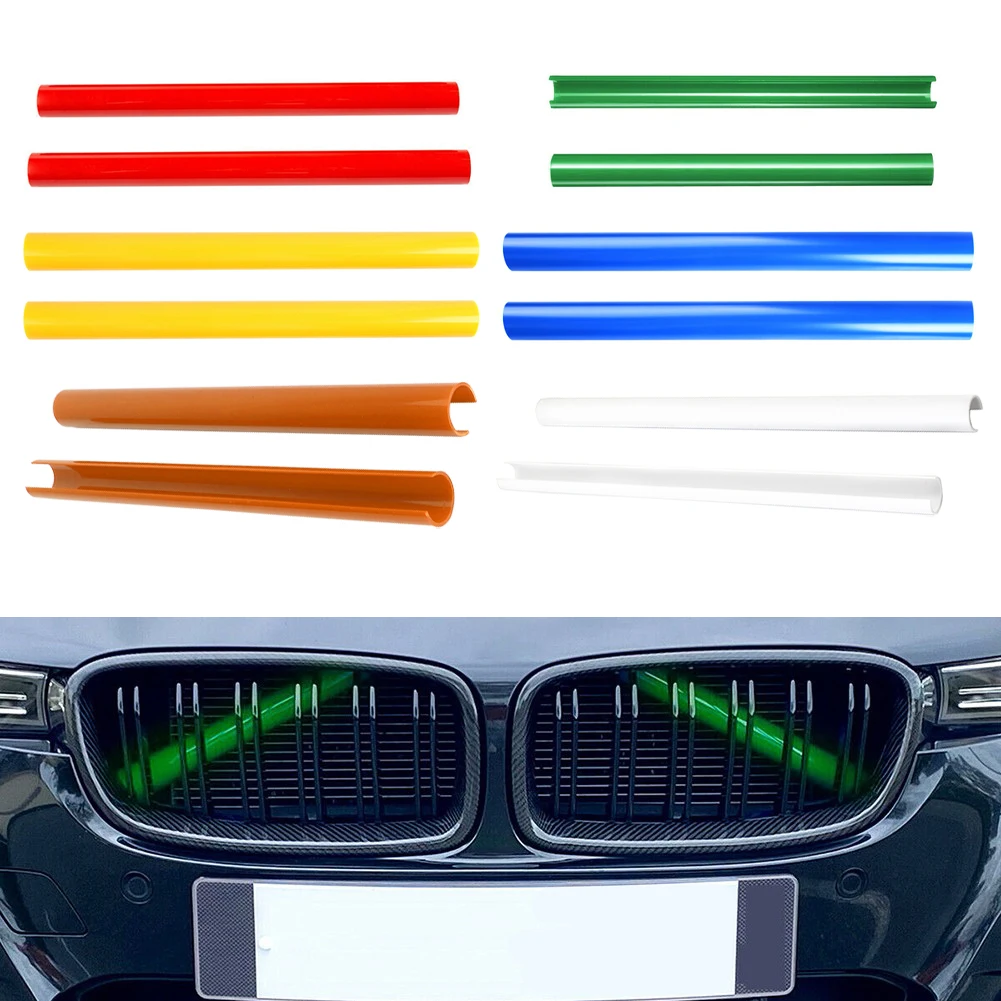 Car Front Trim Strips Color Support Grill Bar V Brace Wrap - Stylish Car Styling Mouldings Decoration Accessories