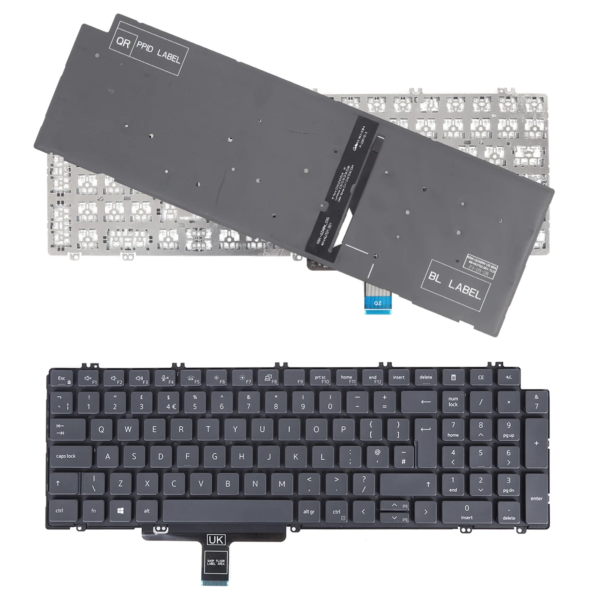 Tastiera Per Laptop Uk Per Dell Latitude 5520 5521 Precision 3560 3561 Nera Con Retroilluminazione