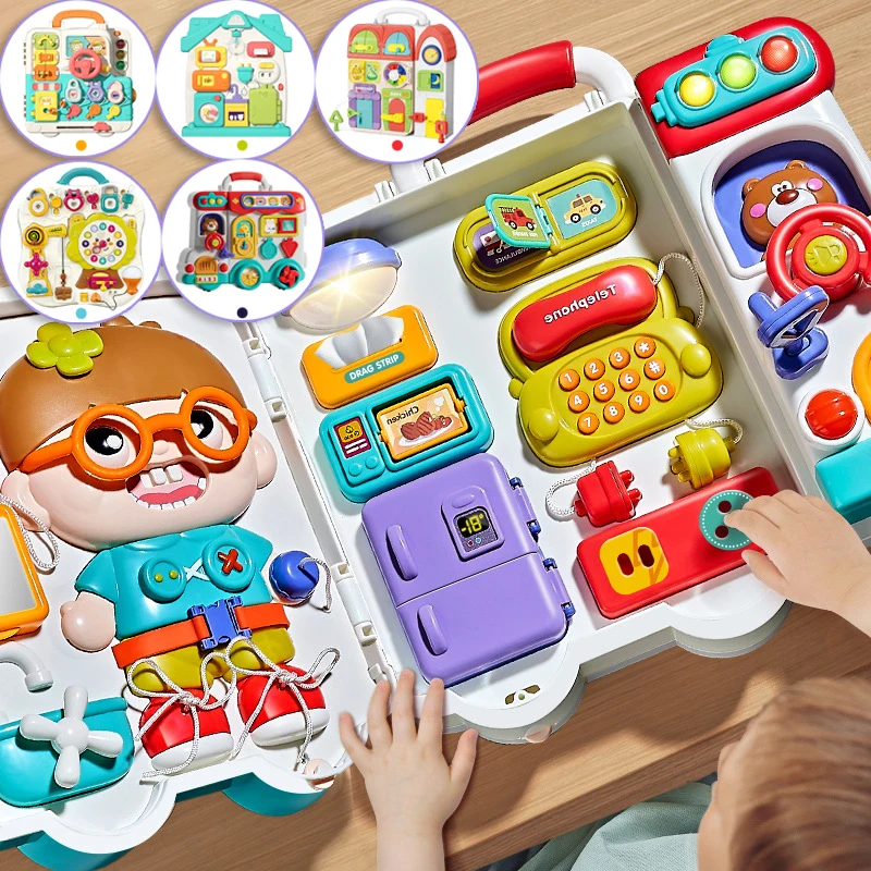 ABS Plastic Sensory Busy Board for Kids Fine Motor Skills