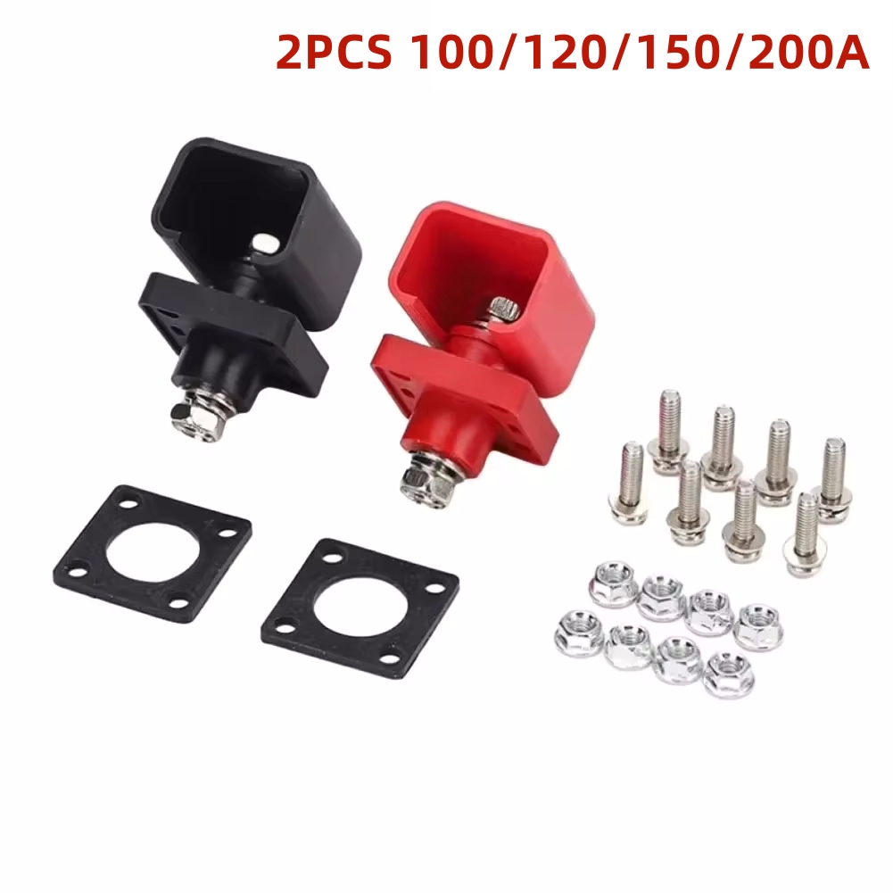 1Pair 100A-200A High Current Energy Storage Battery Terminals Connector Terminal Block Set Electrical Electrician Appliance Part
