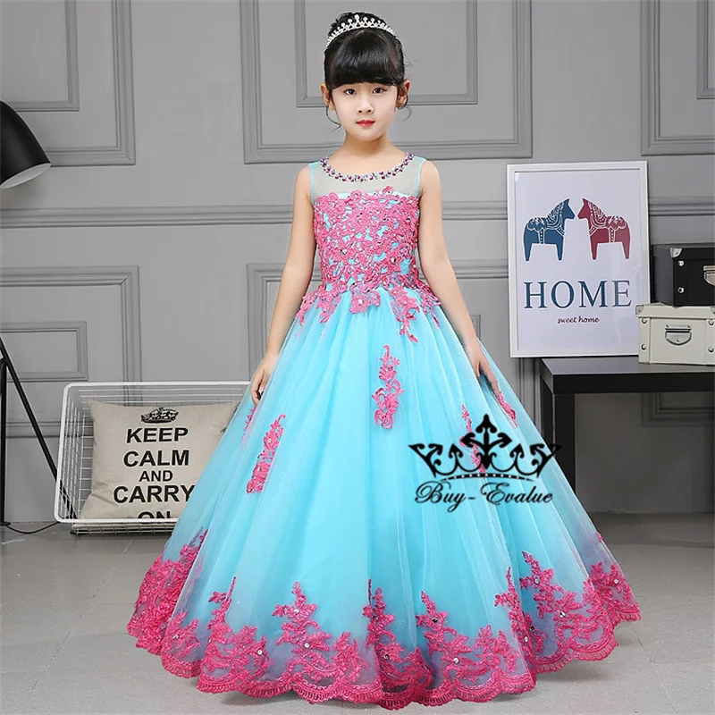 

Buyevalue От 2 до 14 лет кружевные тюлевые платья с цветами для девочек, белые для детей, свадебные вечерние платья для подружек невесты, вечернее платье для причастия