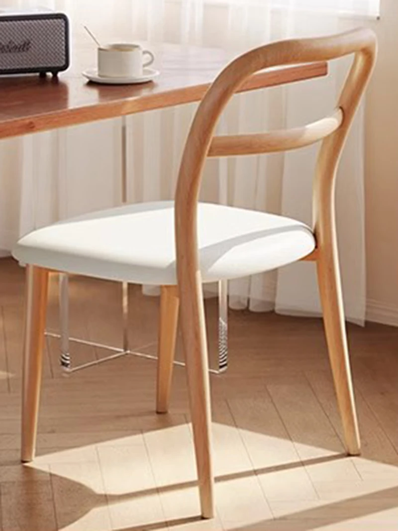 Modern Minimalist Designer Bedroom Dining Chairs Imitation Wood Dresser Chairs Sillas De Comedor Dining Room Furniture HYDC