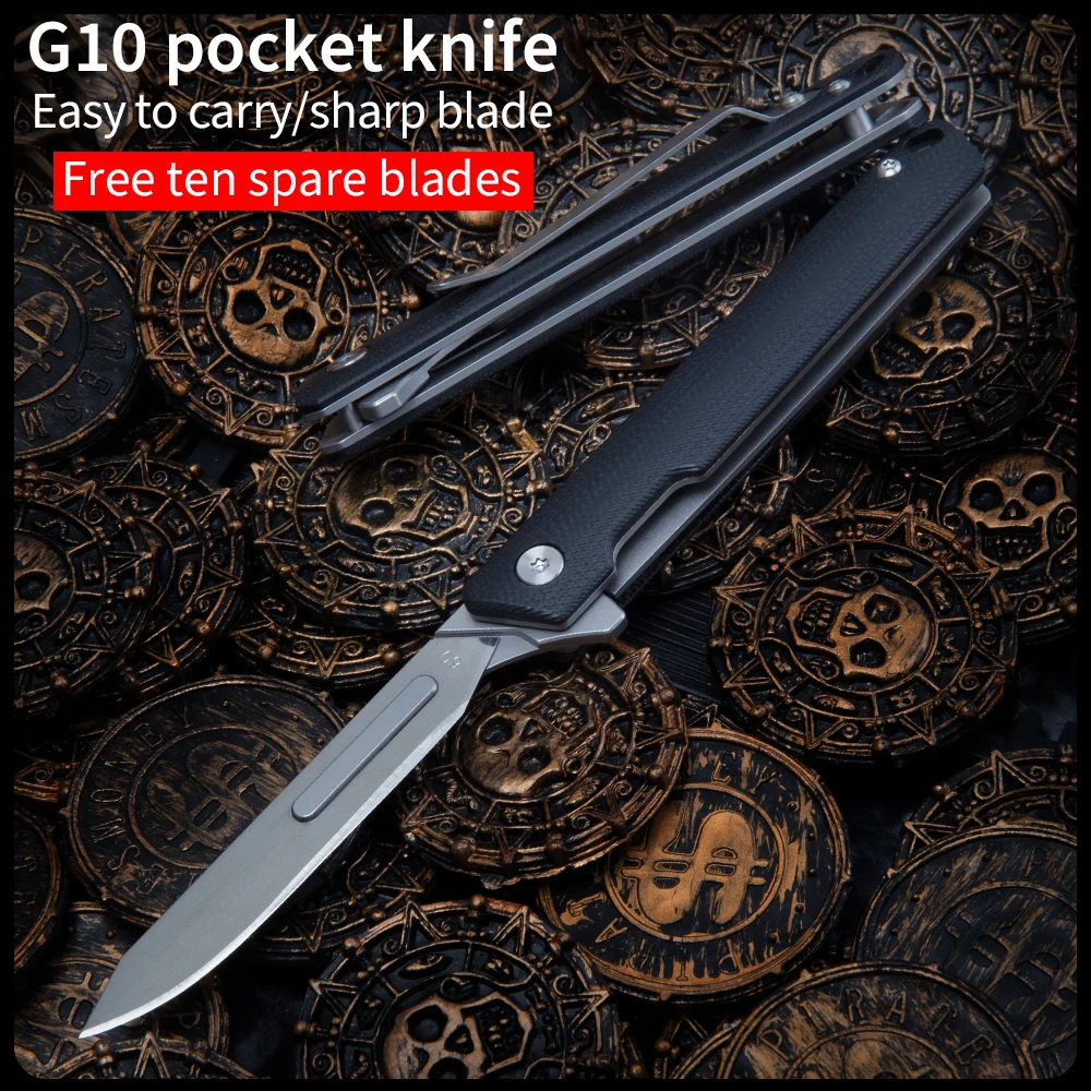 G10foldingknifemultifunctionknifesharpoutdoorselfdefenseknife