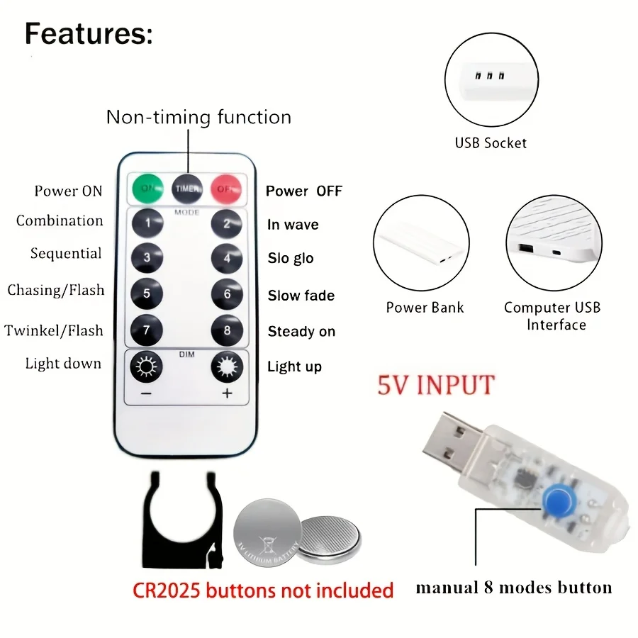 إضاءة ستارة LED بريموت – USB - صورة 2