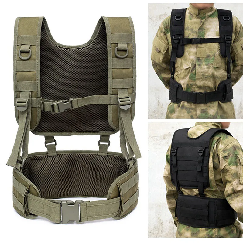 Cintura Tattica Miliatry Combat Reggicalze Cintura In Vita Gear Molle Chest Rig Vest Outdoor Hunting War Battle Heavy Duty Supporto In Vita