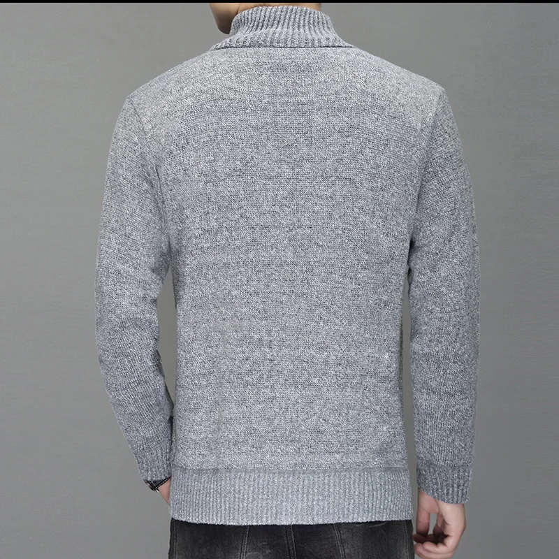 2025 Thick Warm New Fashion Brand Sweater Cardigan For Men Slim Fit Jumpers Knitred Winter Korean Style Casual Mens Clothes 6
