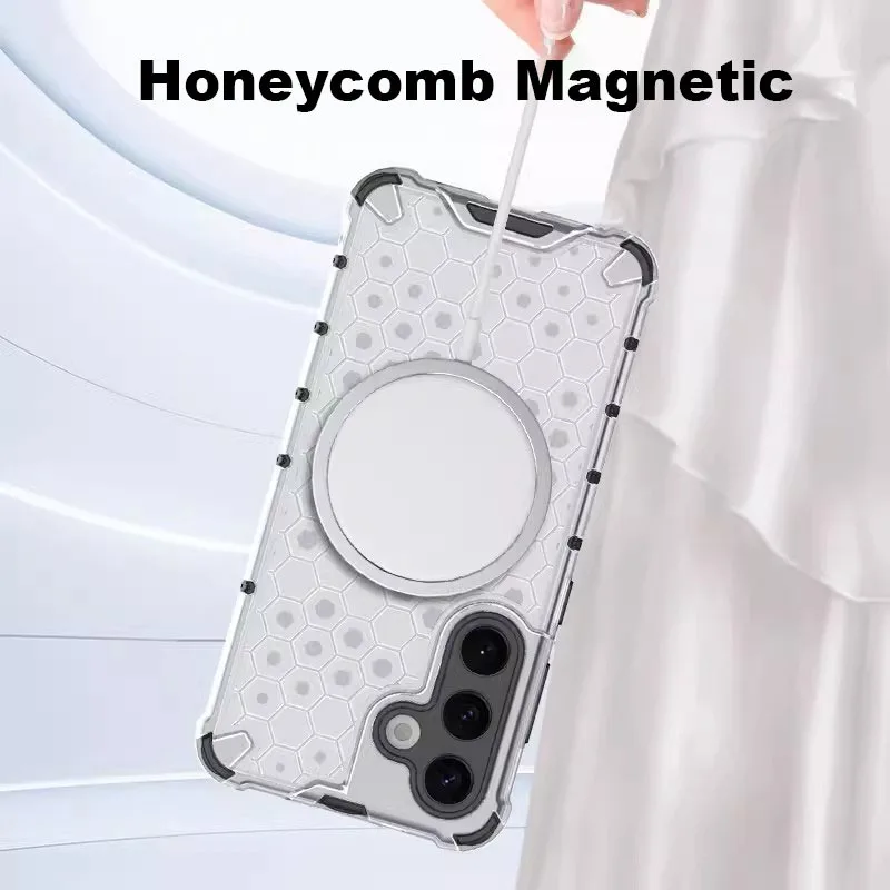 Magnetic Crystal Honeycomb Shockproof Soft Shell with Mag-safe and Air-cushion Protection