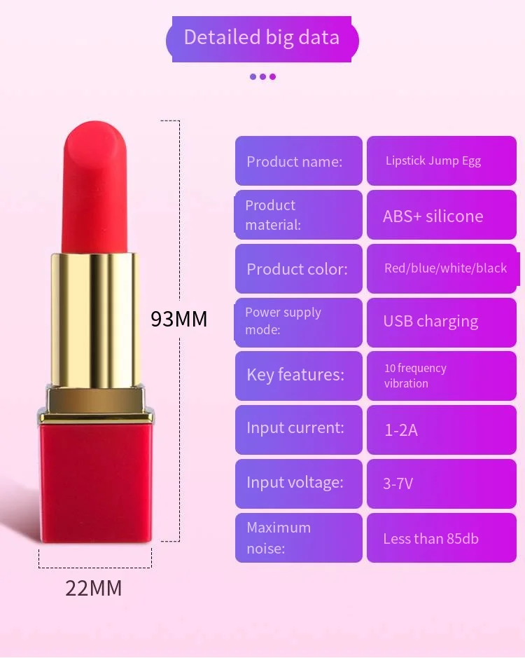Vibrazione a 10 frequenze rossetto che salta uovo ricaricabile masturbatore femminile orgasmo vibratore mini piccolo AV stic_voghion.com