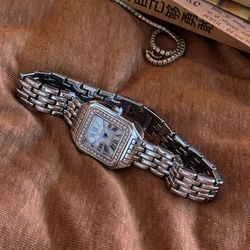 Elegant Gold - Tone Women's Waterproof Watch with Rhinestone Accents (Silver)