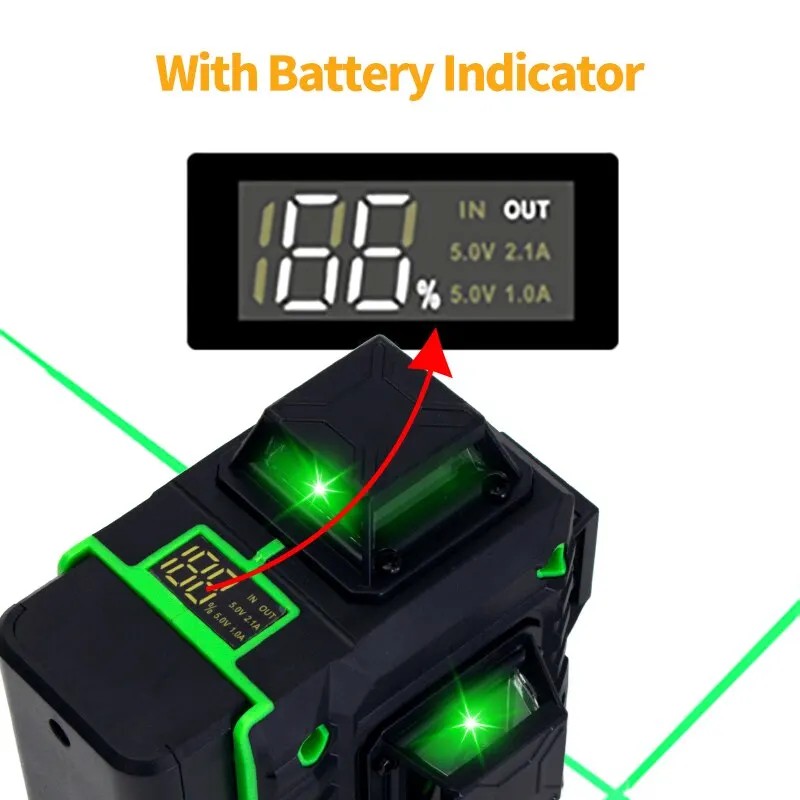 Laser Level FEIDSIDE 16/12 Lines 4D/3D Laser Level Green Line Self-Leveling 360 Horizontal And Vertical Super Powerful