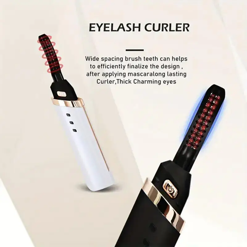 Electric Eyelash Curler USB Heated Electric Eye Lash Curlers Anti-scald Eyelash Roller 10Seconds Heat Up, 3Temp Setting