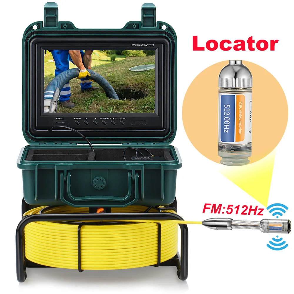 Pipe Inspection Camera,Self-Leveling 512hz WiFi DVR Distanc Counter 4500mAh 9in SYANSPAN,Drain Industrial Endoscope