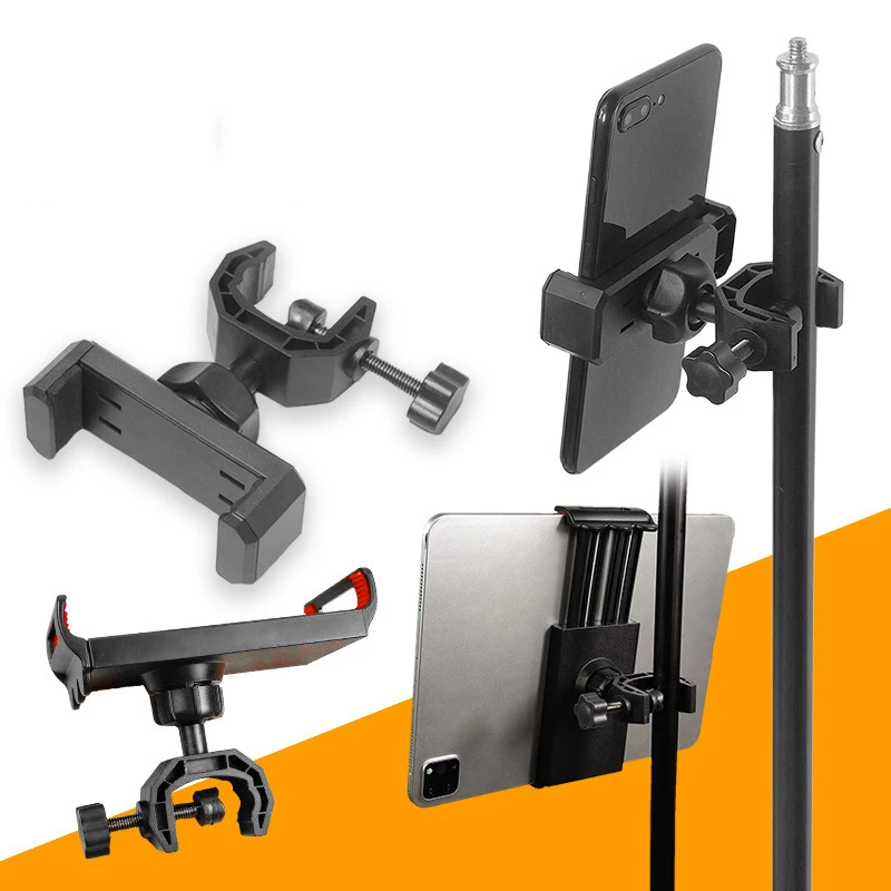 Universal 360° Rotating Phone Holder & Microphone Stand