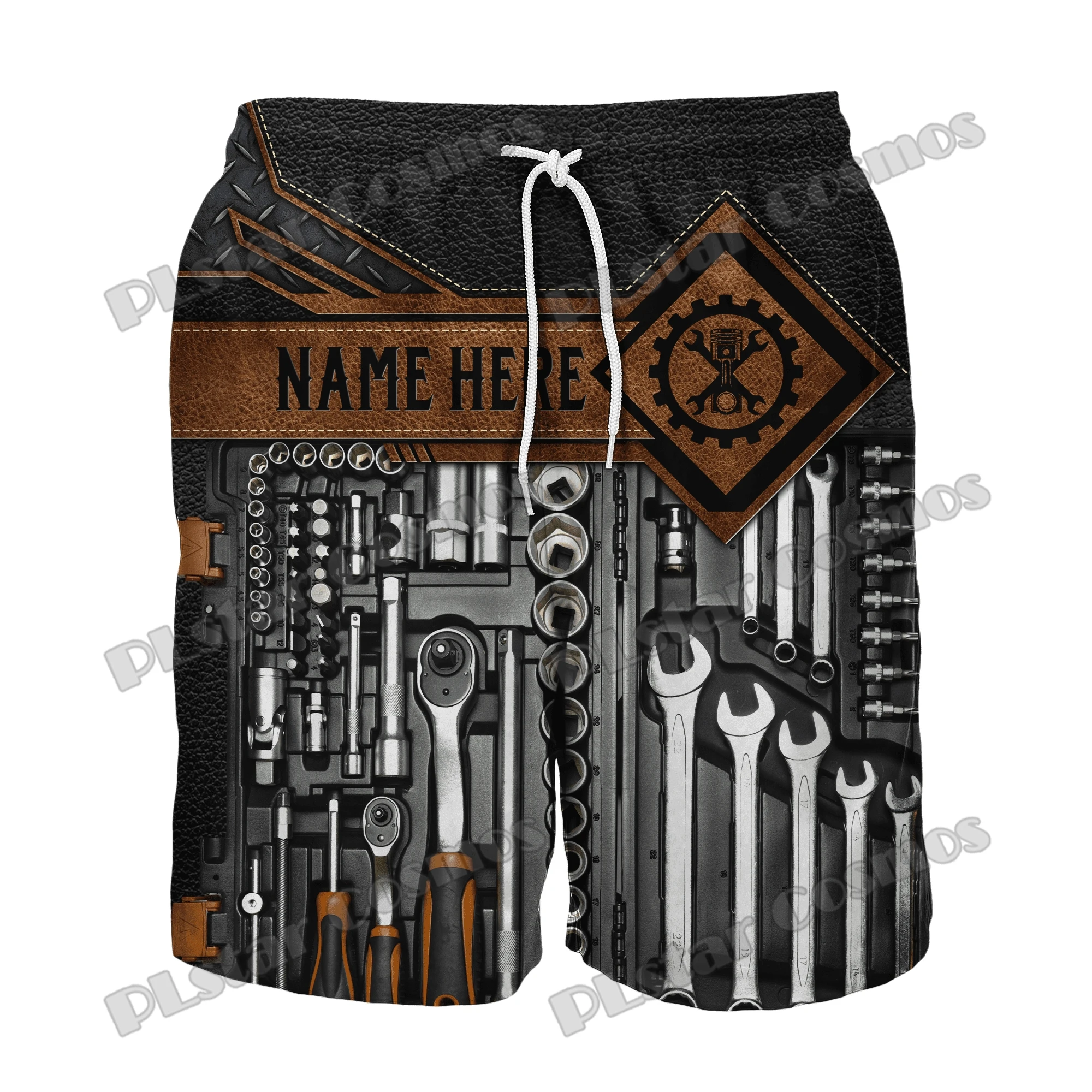 Personal isierte Name Mechaniker Muster 3d gedruckt Herren Shorts Sommer Harajuku lässig Unisex Polyester regelmäßige Shorts DKD-13 – Detail 9