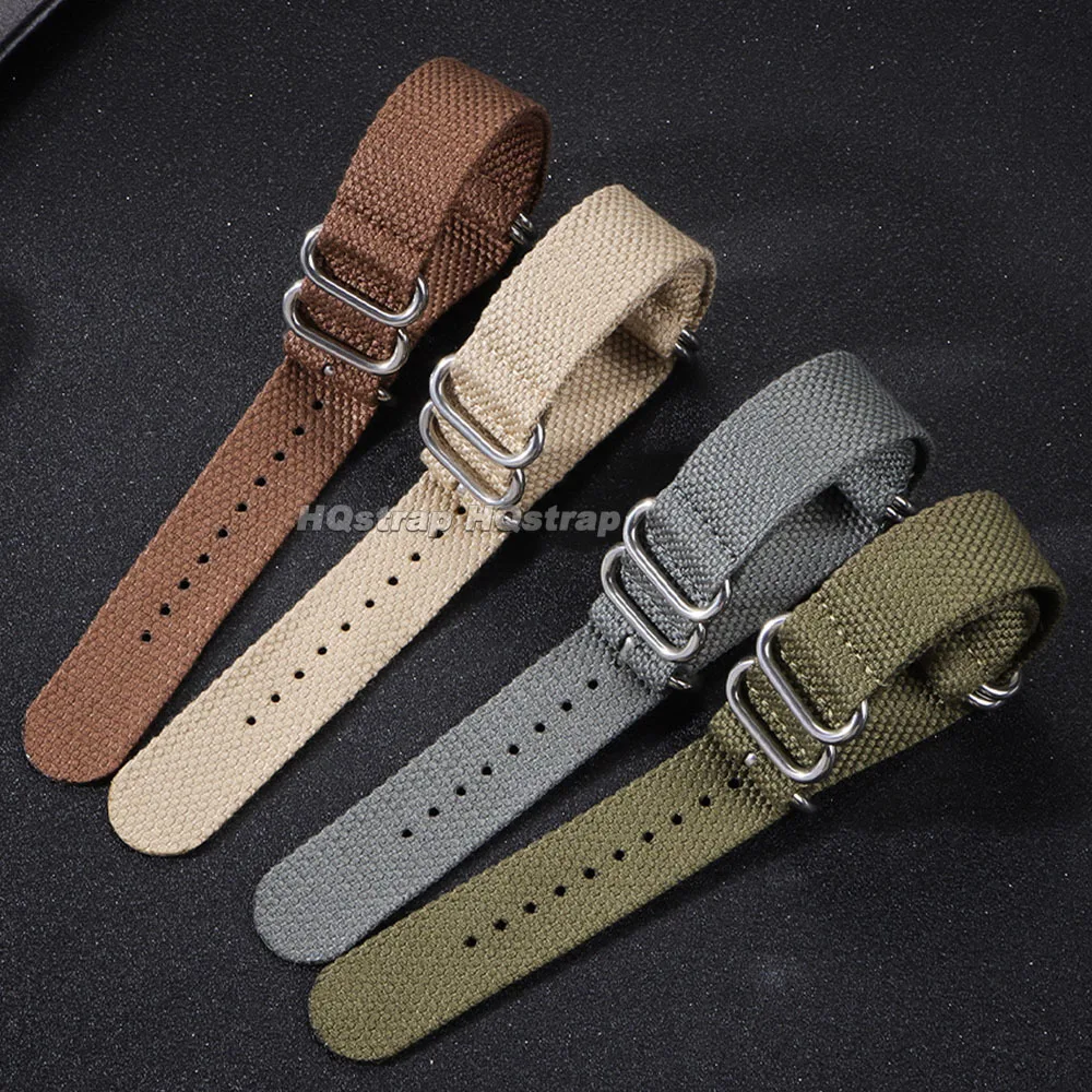 Premium Nylon Cotton Braid Fabric Watch Strap for Men - Military Sport Replacement Wristband