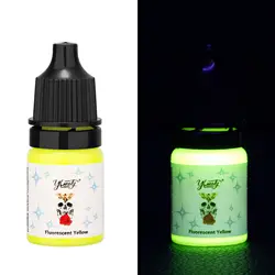 Vibrant 8 - Color Fluorescent Tattoo Ink Kit - Safe, Non - Toxic Body Art Ink That Glows Under UV Light, 5ml (Yellow)