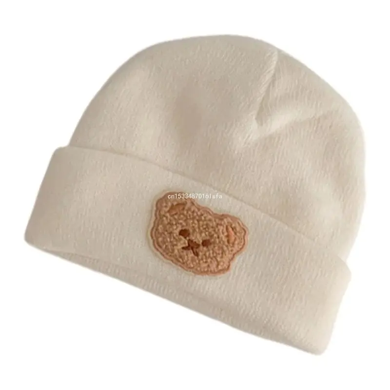 Baby Hat Autumn Winter Cartoon Knitted Warm Bonnet Caps Solid Color Breathable