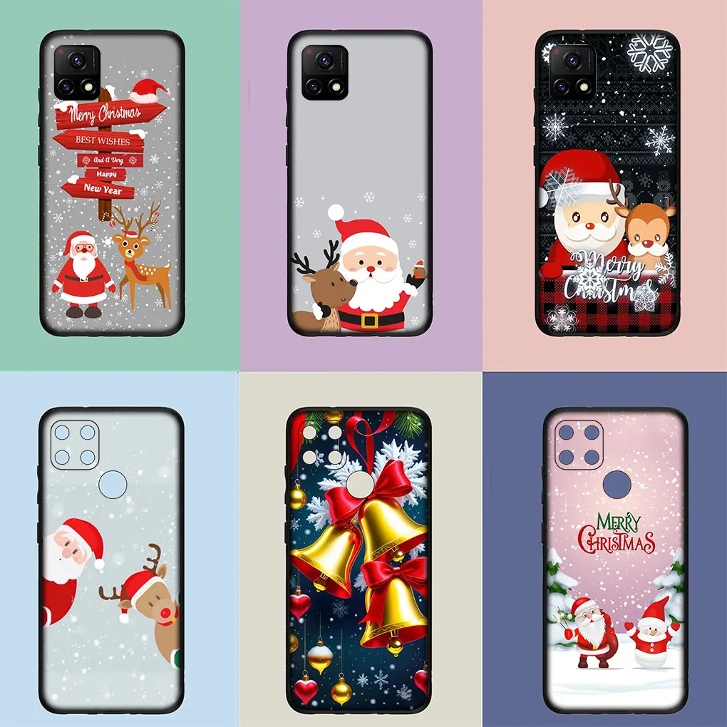 Festive Holiday Phone Case with Santa Claus and Christmas Tree Design