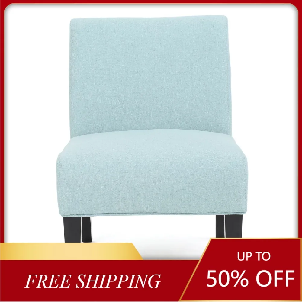 

NEW Home/Furniture/Living Room Furniture Noble House Cassie Slipper Chair, Light Blue and Matte Black US
