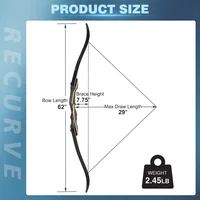 Toparchery 62" Recurve Bow 20-25lbs Takedown Bow with Carbon Arrows Set for Beginner or Adults Outdoor Archery Practice 2