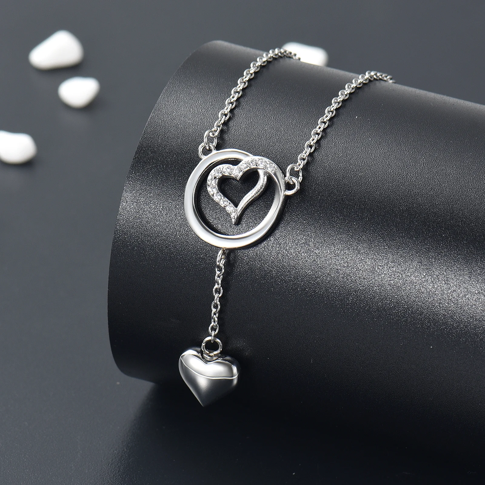Stainless Steel Funeral Cremation Heart Forever In My Heart Pendant Keepsake Urn Necklace For Ashes Memorial Jewelry Mementos