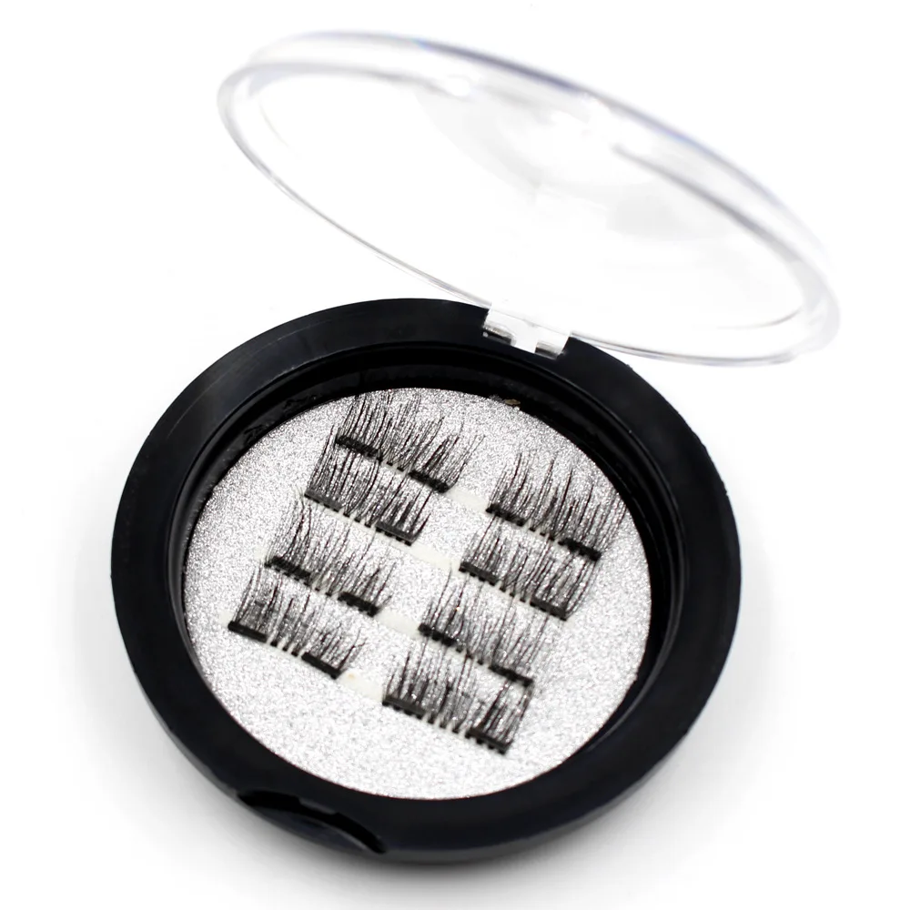 Magnetic Eyelashes 4/8pcs with 2 Magnet Half Eye Natural Reusable Glue Free 3d Mink Fake Eyelash Extension Long Lasting Makeup