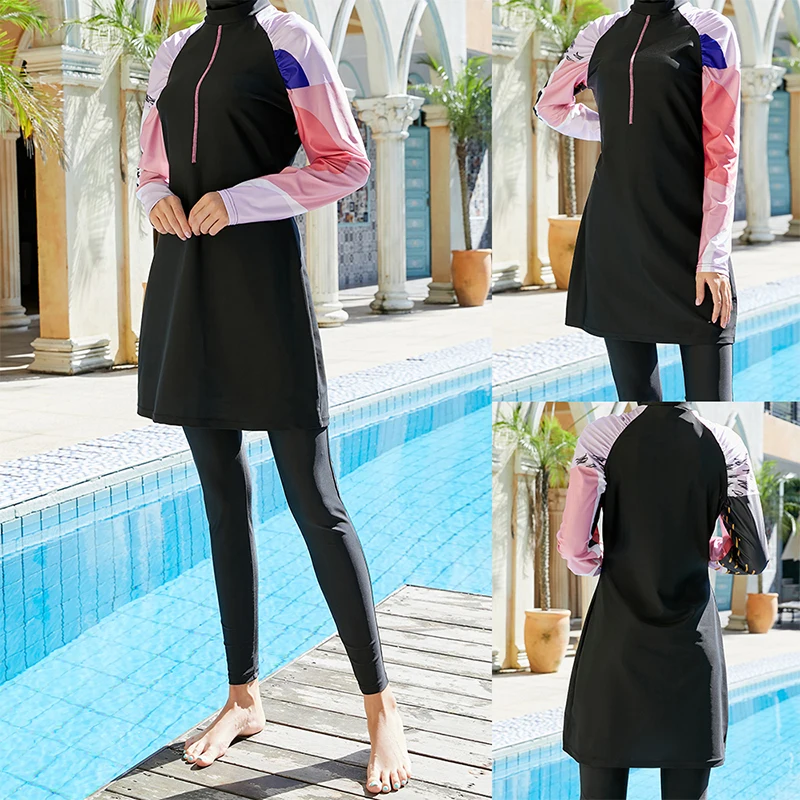 Burkini Muslim Swimwear 2022 Burkini Femme With Hijab Long Musulmane Modest  Muslim Clothing Muslim Swimming Suit For Women - AliExpress